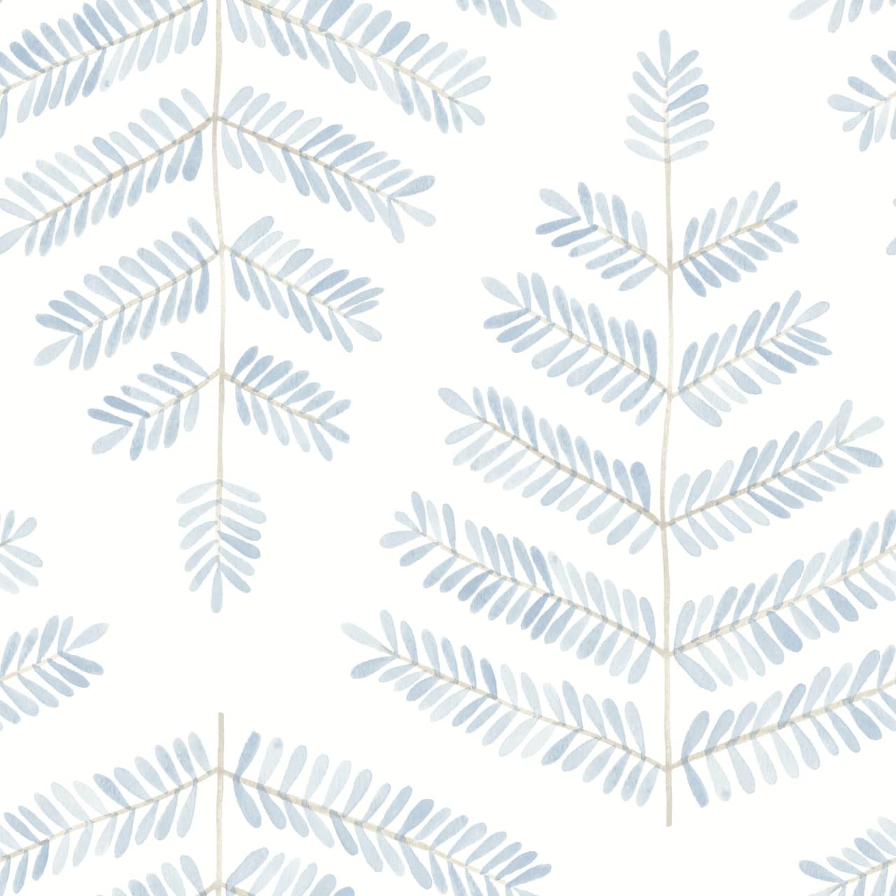 RoomMates Blue Cat Coquillette Leaflets Peel & Stick Wallpaper
